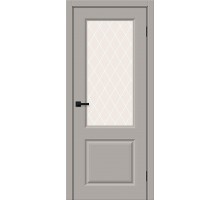 Дверь Скинни-13 Grey Pro White Сrystal Браво, Bravo +петли