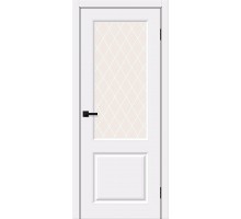 Дверь Скинни-13 White Pro White Сrystal Браво, Bravo +петли