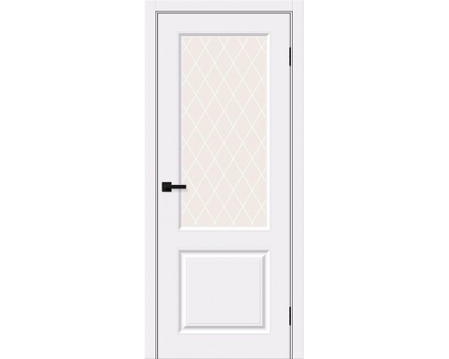 Дверь Скинни-13 White Pro White Сrystal Браво, Bravo +петли