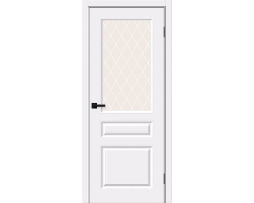 Дверь Скинни-15 White Pro White Сrystal Браво, Bravo +петли