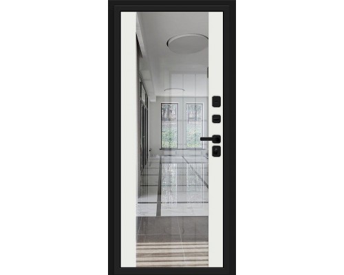 Дверь входная Bravo N Лайнер-3 Total Black/Off-white