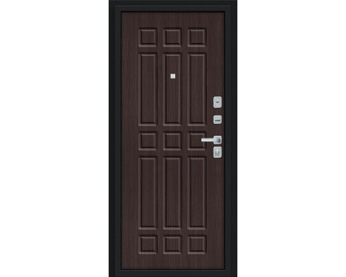 Дверь входная Bravo R Мило МФ/BChrome Букле черное/Wenge Melinga