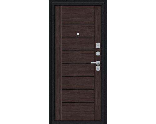 Дверь входная Bravo R Техно/BChrome Букле черное/Wenge Melinga