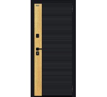 Дверь входная Bravo R Эво/SBlack Black Shell-Wotan Oak/White Silk