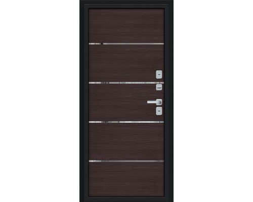Дверь входная Bravo Thermo Thermo Лайн/BChrome Букле черное/Wenge Melinga
