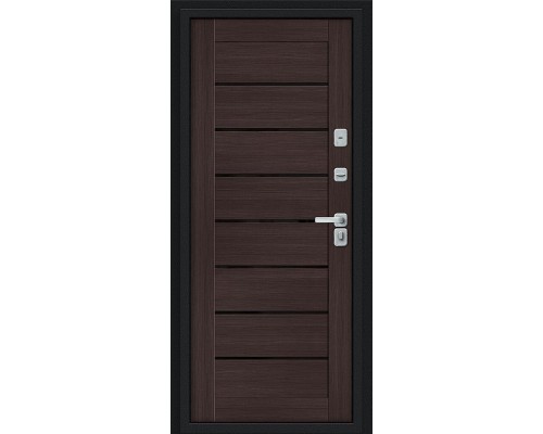 Дверь входная Bravo Thermo Thermo Техно Д2/BChrome Букле черное/Wenge Melinga