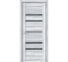 Дверь VellDoris Экошпон XLINE 6 цвет Клён айс стекло Лакобель черное