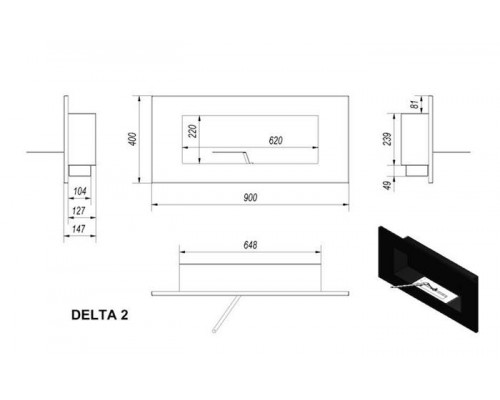 Биокамин Kratki DELTA 2 TUV (400*900)