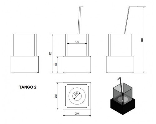 Биокамин Kratki TANGO 2, TUV
