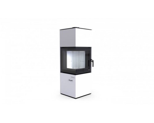 Печь DEFRO HOME QUADROOM, 9,6 кВт, белая сталь