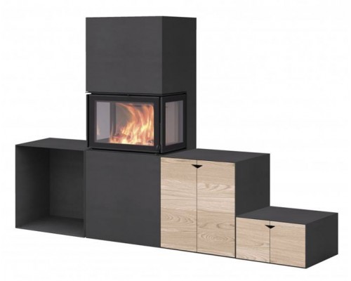 Печь-камин Nordpeis Box Black + топка N-20U