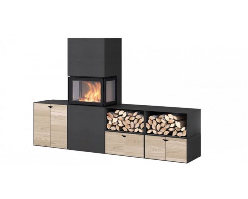 Печь-камин Nordpeis Box Black + топка N-20U