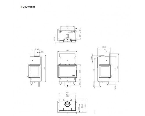 Печь-камин Nordpeis Box Black + топка N-20U