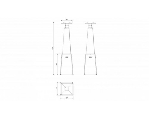UMBRELLA/BS/C/G31/37MBAR/S/ZE - без стоек, черный, с газовым оборудованием
