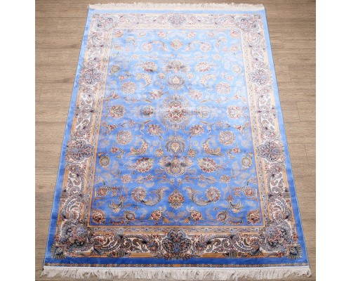 Ковер Турецкий Qum дизайн 2003U цвет BLUE / CREAM Ковер Турецкий Qum дизайн 2003U цвет BLUE / CREAM