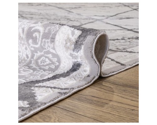 Ковер Турецкий Prado дизайн KB03A цвет WHITE / GRAY2 Ковер Турецкий Prado дизайн KB03A цвет WHITE / GRAY2