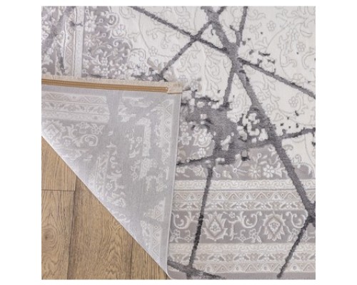 Ковер Турецкий Prado дизайн KB03A цвет WHITE / GRAY2 Ковер Турецкий Prado дизайн KB03A цвет WHITE / GRAY2