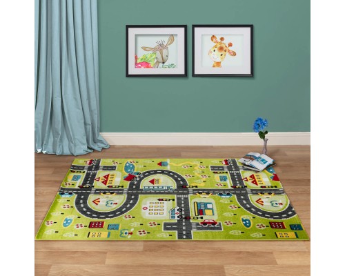 Ковер Турецкий AHENKLI PLAY RUGS дизайн D591A GREEN-CREAM Ковер Турецкий AHENKLI PLAY RUGS дизайн D591A GREEN-CREAM
