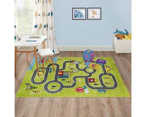 Ковер Турецкий AHENKLI PLAY RUGS дизайн D918A GREEN-CREAM Ковер Турецкий AHENKLI PLAY RUGS дизайн D918A GREEN-CREAM