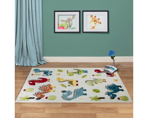 Ковер Турецкий AHENKLI PLAY RUGS дизайн D978A CREAM-GREEN Ковер Турецкий AHENKLI PLAY RUGS дизайн D978A CREAM-GREEN