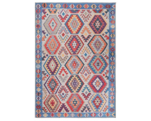 Ковер Турецкий Samira ILONNA дизайн AB065A BLUE-RED