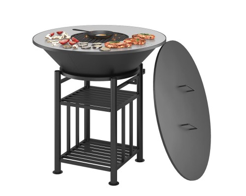 FANTASTIC GRILL Везувий O 1000 (чаша+подставка+плита+решетка чугуннаяСТЕЙК O 450мм+крышка)