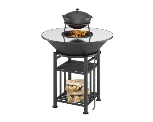 FANTASTIC GRILL Везувий O 1000 (чаша+подставка+плита+решетка чугуннаяСТЕЙК O 450мм+крышка)