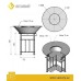 FANTASTIC GRILL Везувий O 1000 (чаша+подставка+плита+решетка чугуннаяСТЕЙК O 450мм+крышка)