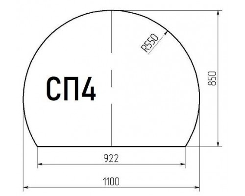 Лист стеклянный напольный (1100х850х6мм) СП-4