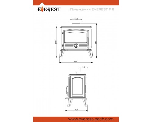 Печь-камин EVEREST F8