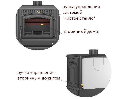 Печь-камин Везувий LV-12S Антрацит