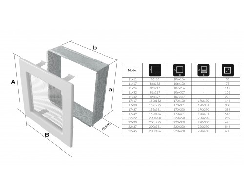Решетка (1717) 17B Белая