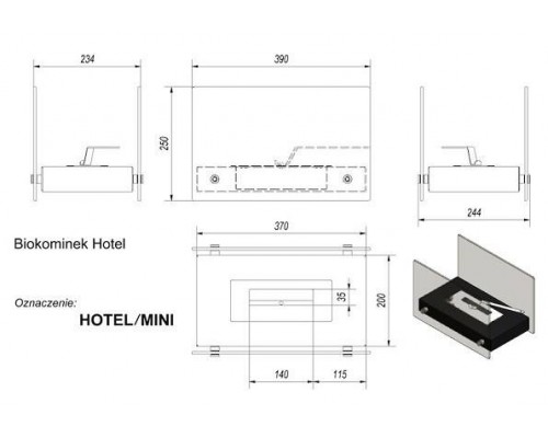 Биокамин Kratki HOTEL MINI, TUV Биокамин Kratki HOTEL MINI, TUV