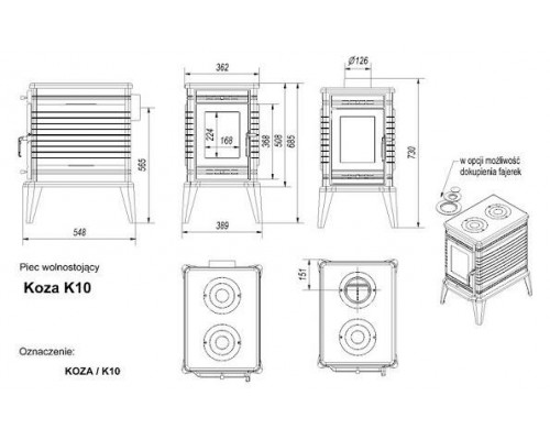 Чугунная печь Kratki Koza/K10 (термостат) Чугунная печь Kratki Koza/K10 (термостат)
