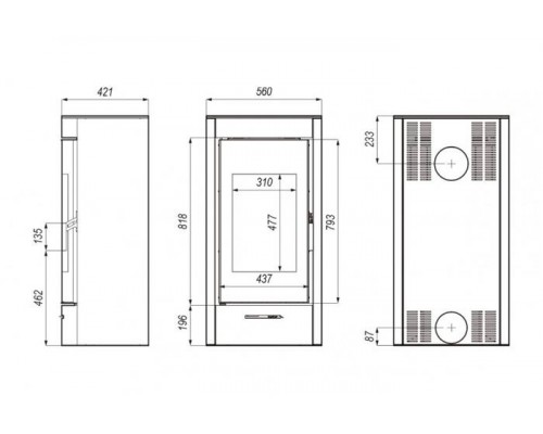 Печь DEFRO HOME ORTI, 9 кВт, красная сталь Печь DEFRO HOME ORTI, 9 кВт, красная сталь