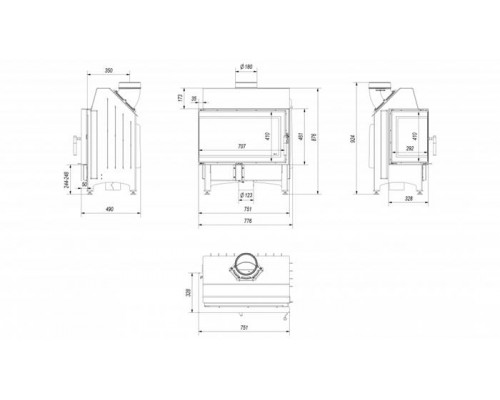 Топка Zibi/L/BS/DECO (угловое стекло слева) Топка Zibi/L/BS/DECO (угловое стекло слева)