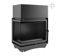 Топка с водяным контуром AMELIA/PW/BL/24/BS/W, Г-образное стекло слева, змеевик