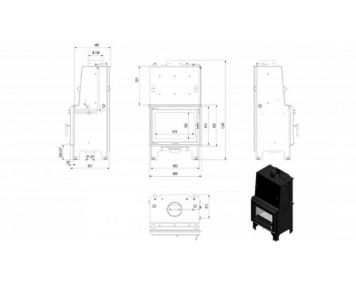 Топка с водяным контуром AQUARIO/Z/14/PW/W Топка с водяным контуром AQUARIO/Z/14/PW/W
