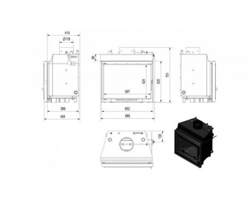 Топка с водяным контуром ERYK/PW/10/W/DECO Топка с водяным контуром ERYK/PW/10/W/DECO