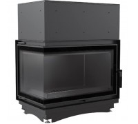 Топка с водяным контуром Oliwia/PW/BL/17/BS/W/DECO, Г-образное стекло слева, змеевик