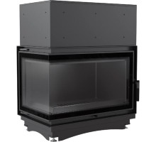 Топка с водяным контуром Oliwia/PW/BL/17/BS/W/DECO, Г-образное стекло слева, змеевик