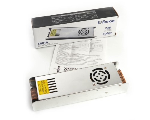Блок питания для светодиодной ленты Feron 24V 500W IP20 20A LB019 48049 Блок питания для светодиодной ленты Feron 24V 500W IP20 20A LB019 48049