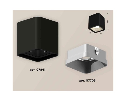 Комплект накладного светильника Ambrella light Techno Spot XS7841003 SBK/SSL черный песок/серебро песок (C7841, N7703) Комплект накладного светильника Ambrella light Techno Spot XS7841003 SBK/SSL черный песок/серебро песок (C7841, N7703)