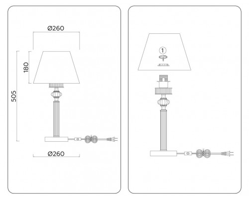 Настольная лампа Ambrella light High Light LH71007