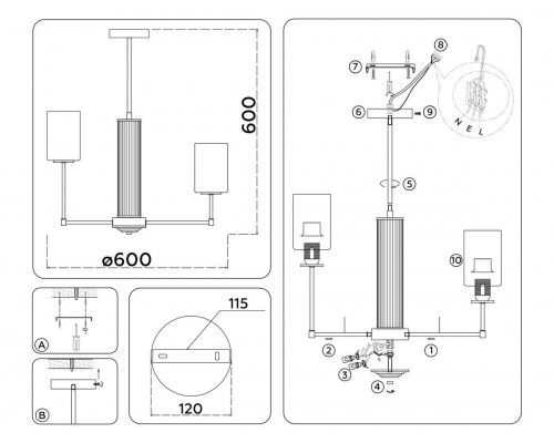 Подвесная люстра Ambrella Light High Light Modern LH56211 Подвесная люстра Ambrella Light High Light Modern LH56211