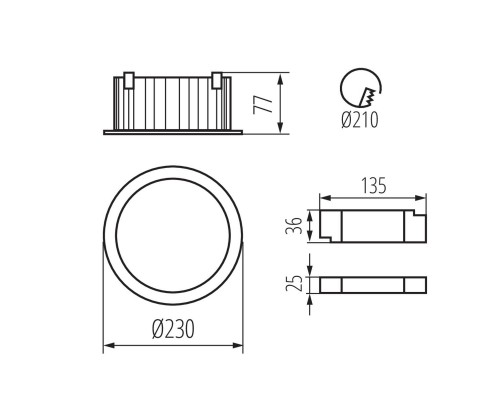 Точечный светодиодный светильник Kanlux TIBERI PRO 40W-940-B 35675
