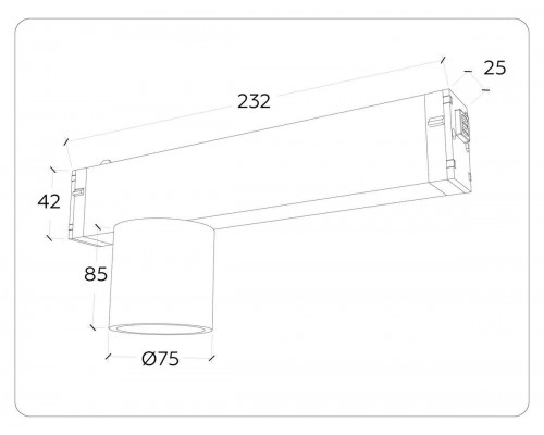Трековый светодиодный светильник Ambrella Light Track System Magnetic 220V GL1242 Трековый светодиодный светильник Ambrella Light Track System Magnetic 220V GL1242