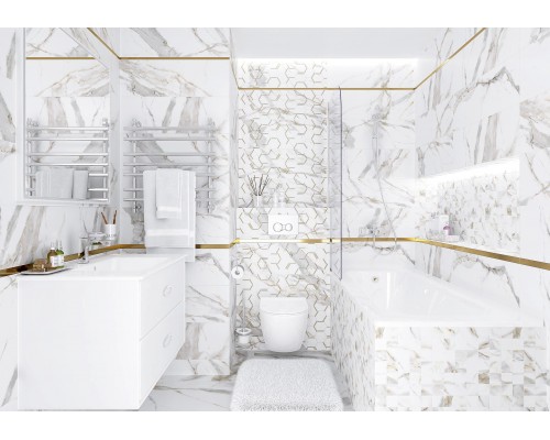 Laparet Adelaida Плитка настенная белый 25х75 Laparet Adelaida Плитка настенная белый 25х75