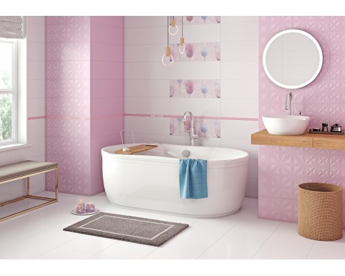 Cersanit Lila Плитка настенная рельеф розовый (LLU072D) 25x75 Cersanit Lila Плитка настенная рельеф розовый (LLU072D) 25x75