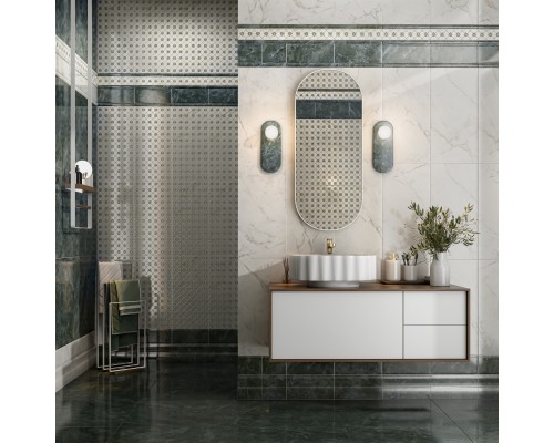 Kerama Marazzi Серенада Бордюр зелёный глянцевый обрезной BDA026R 30x12